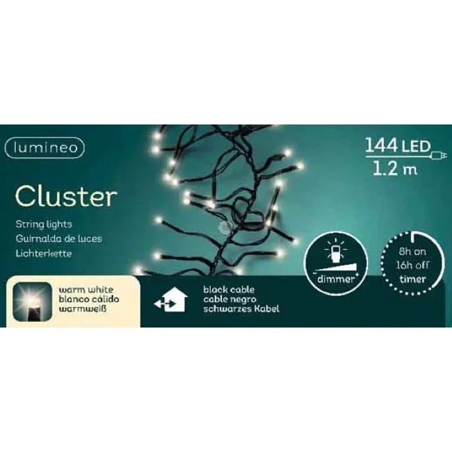 Lumineo Cluster novogodišnje lampice 1.2m 144 LED toplo bele Lumineo Cluster novogodišnje lampice 1.2m 144 LED toplo bele